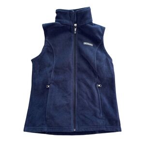 Columbia Womens Benton Springs Fleece Vest Navy Blue Full Zip Size Small